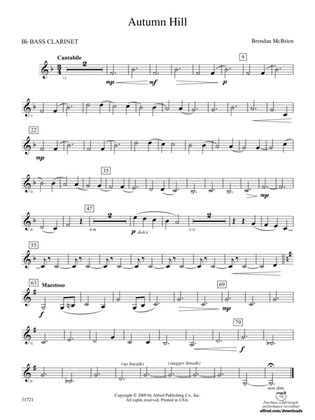 Autumn Hill: B-flat Bass Clarinet