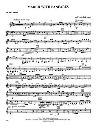 March with Fanfares: 3rd B-flat Clarinet