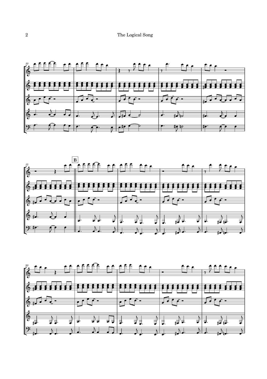 The Logical Song Guitar Ensemble scores gallery preview page 5
