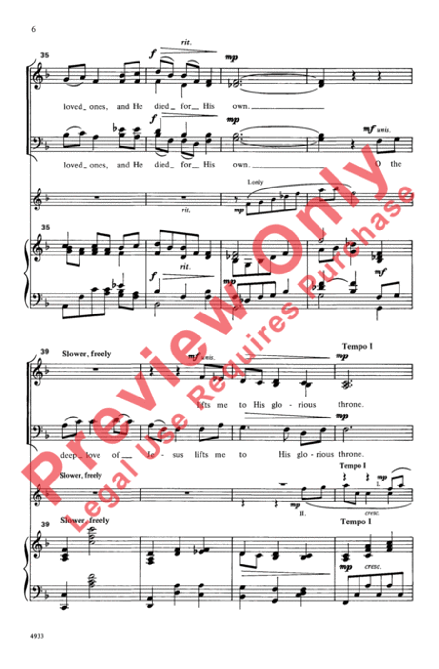 O the Deep Love of Jesus O the Deep Love of Jesus 4-Part scores gallery preview page 6