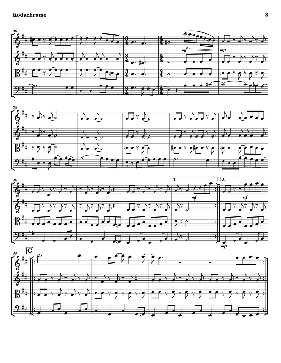 Kodachrome Tm String Quartet scores gallery preview page 3