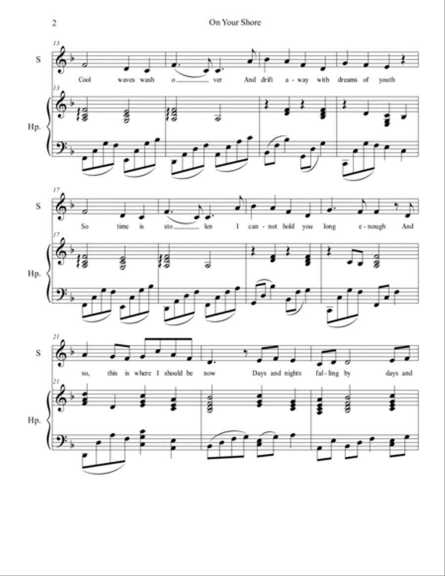 On Your Shore On Your Shore Piano, Vocal, Guitar scores gallery preview page 2