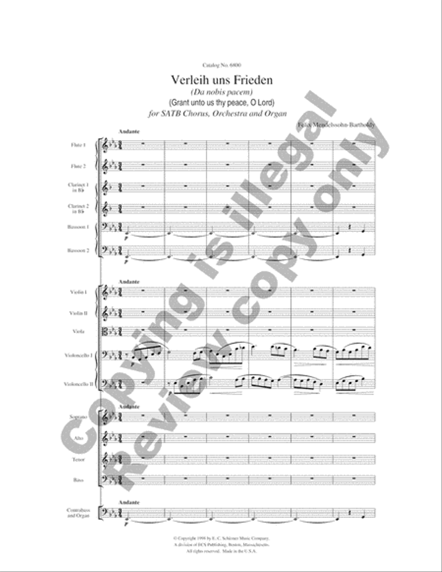 Verleih' uns Frieden (Grant Unto Us Thy Peace, O Lord) (Full Score) Choir scores gallery preview page 3
