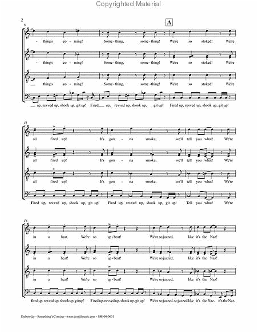 Something's Coming (SATB) 4-Part scores gallery preview page 3