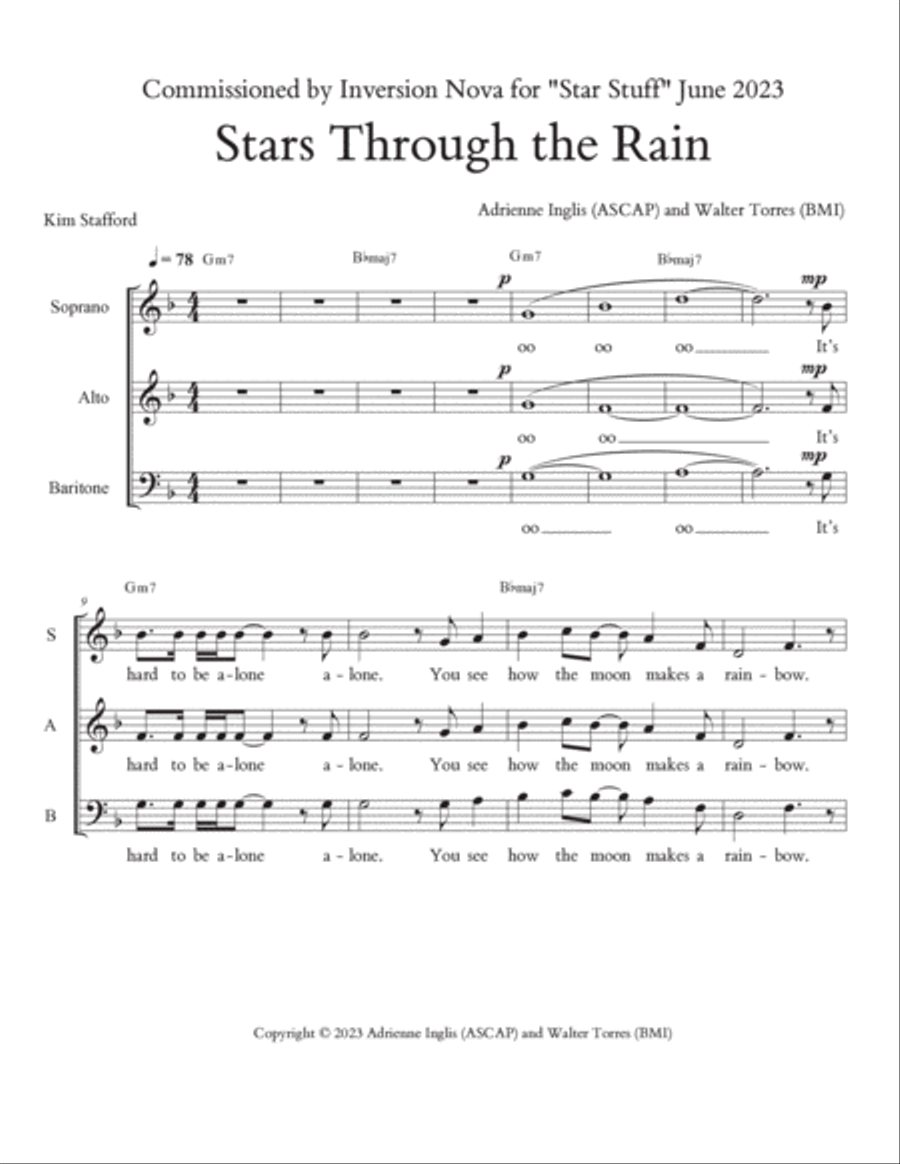 Stars Through the Rain for SAB and electronic track 3-Part scores gallery preview page 3