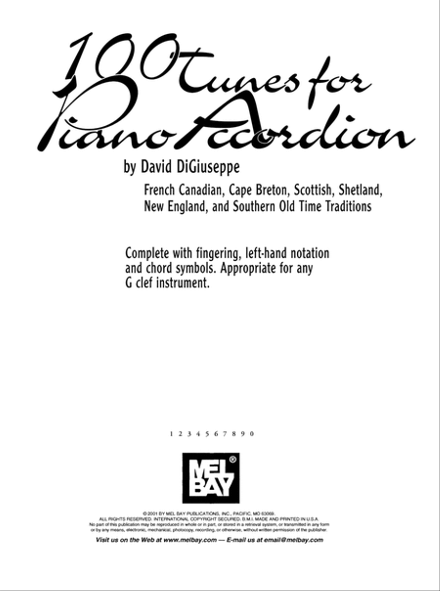 100 Tunes for Piano Accordion Accordion scores gallery preview page 7