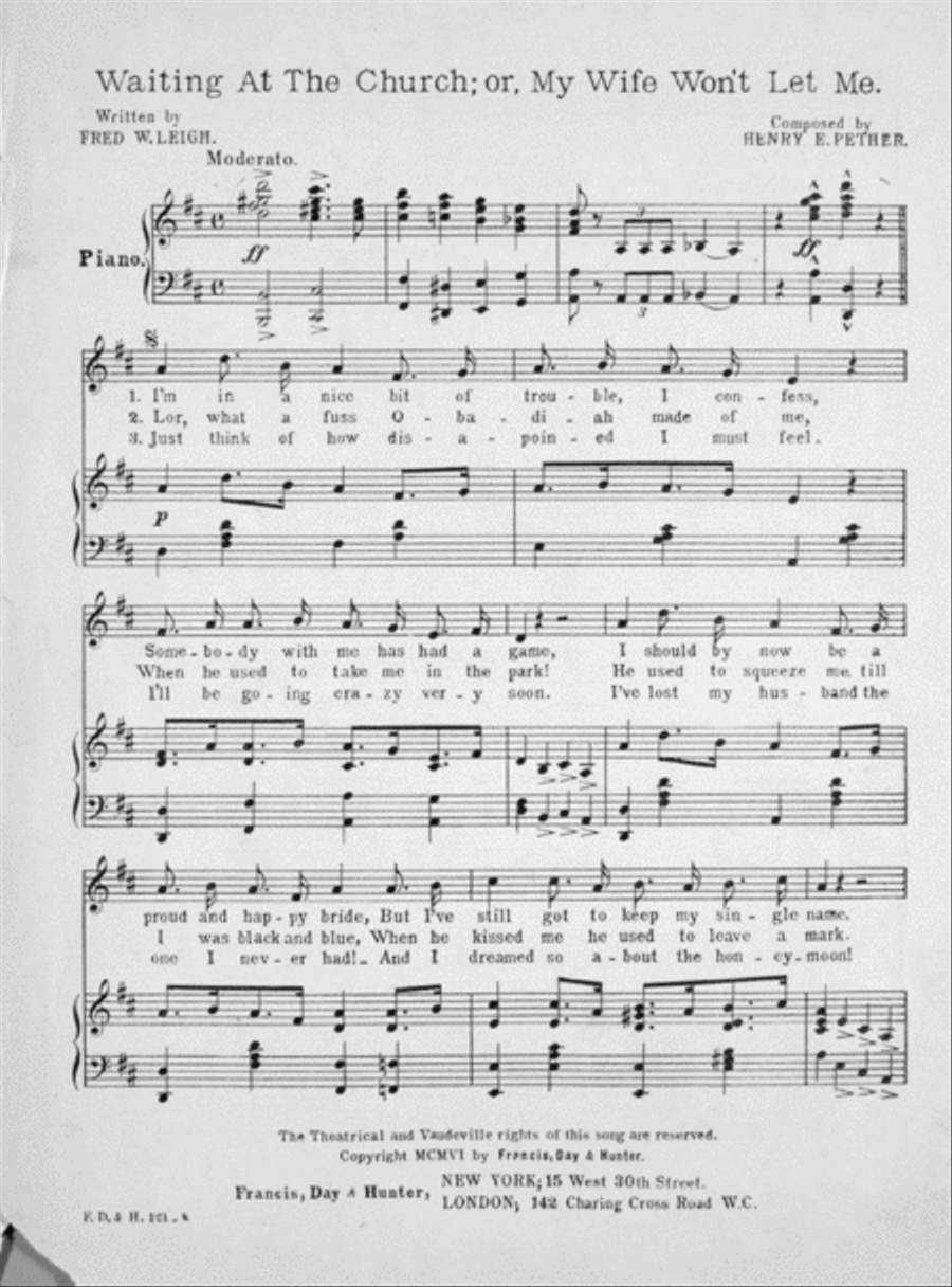 Waiting at the Church, or, My Wife Won't Let Me Voice scores gallery preview page 2