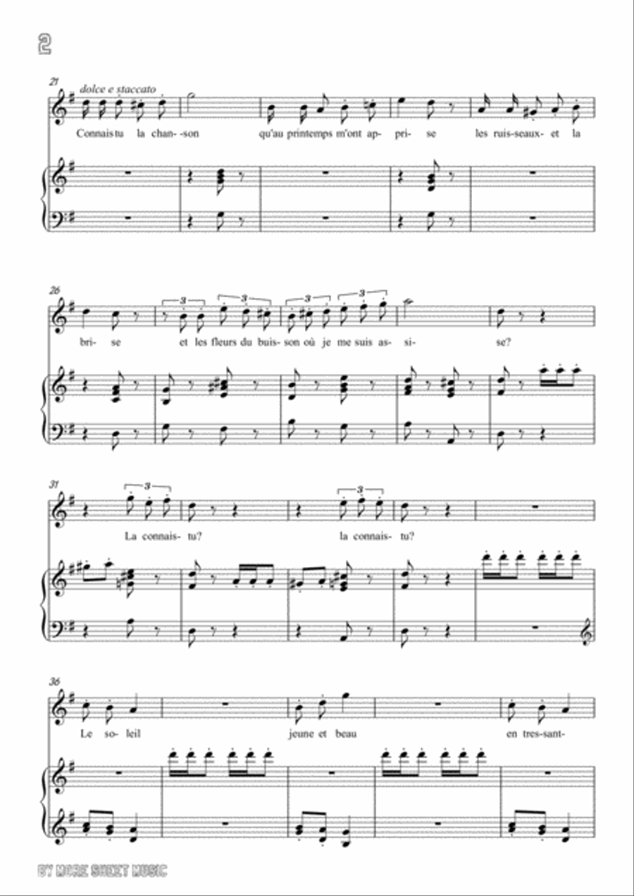 Meyerbeer-Chant de mai in G Major,for Voice and Piano Voice Solo scores gallery preview page 4