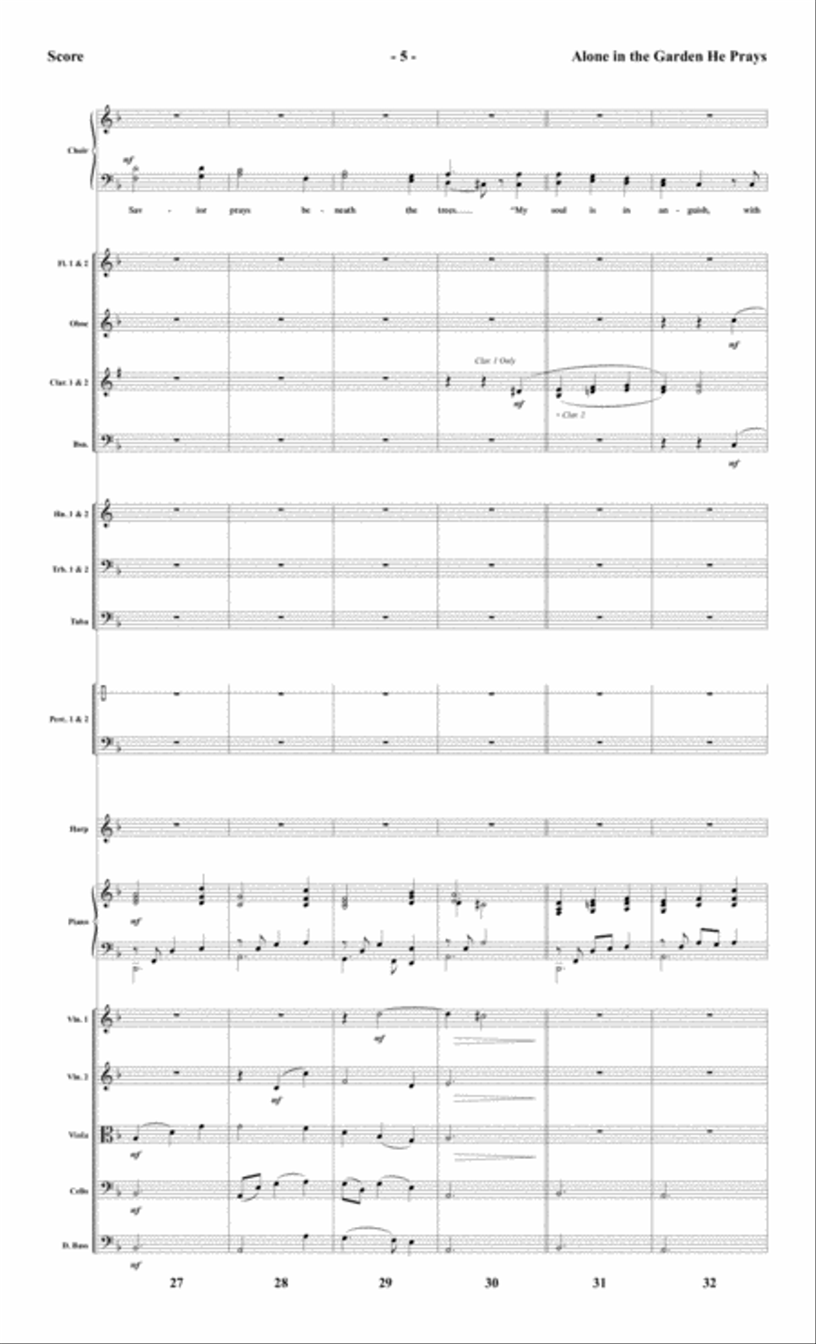 Alone in the Garden He Prays - Orchestral Score and CD with Printable Parts