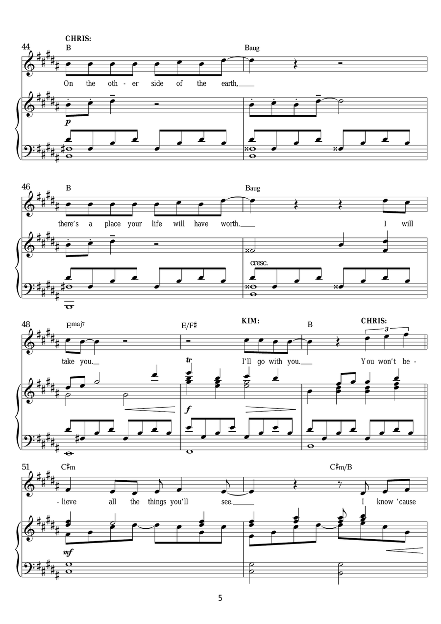 The Last Night Of The World (from Miss Saigon) Voice scores gallery preview page 5