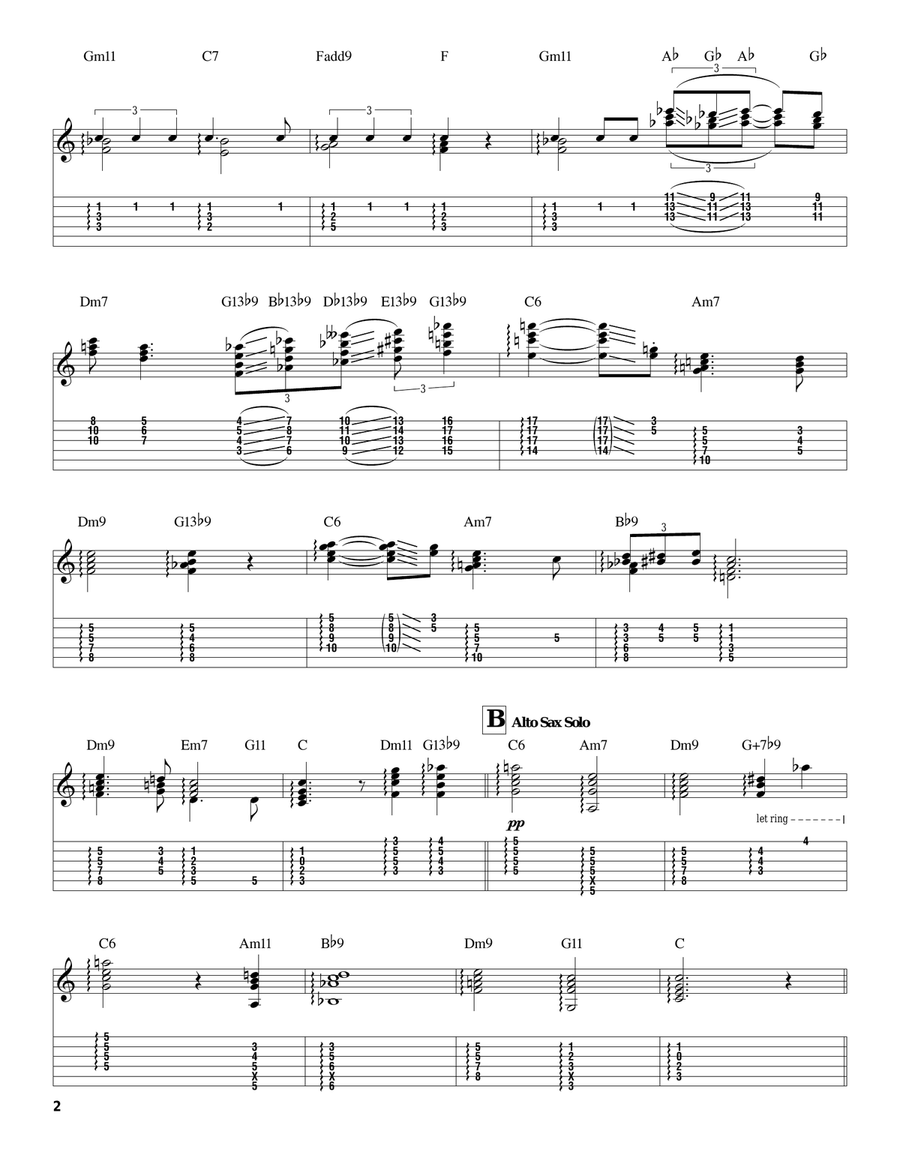 Moonlight In Vermont Guitar Tablature scores gallery preview page 2