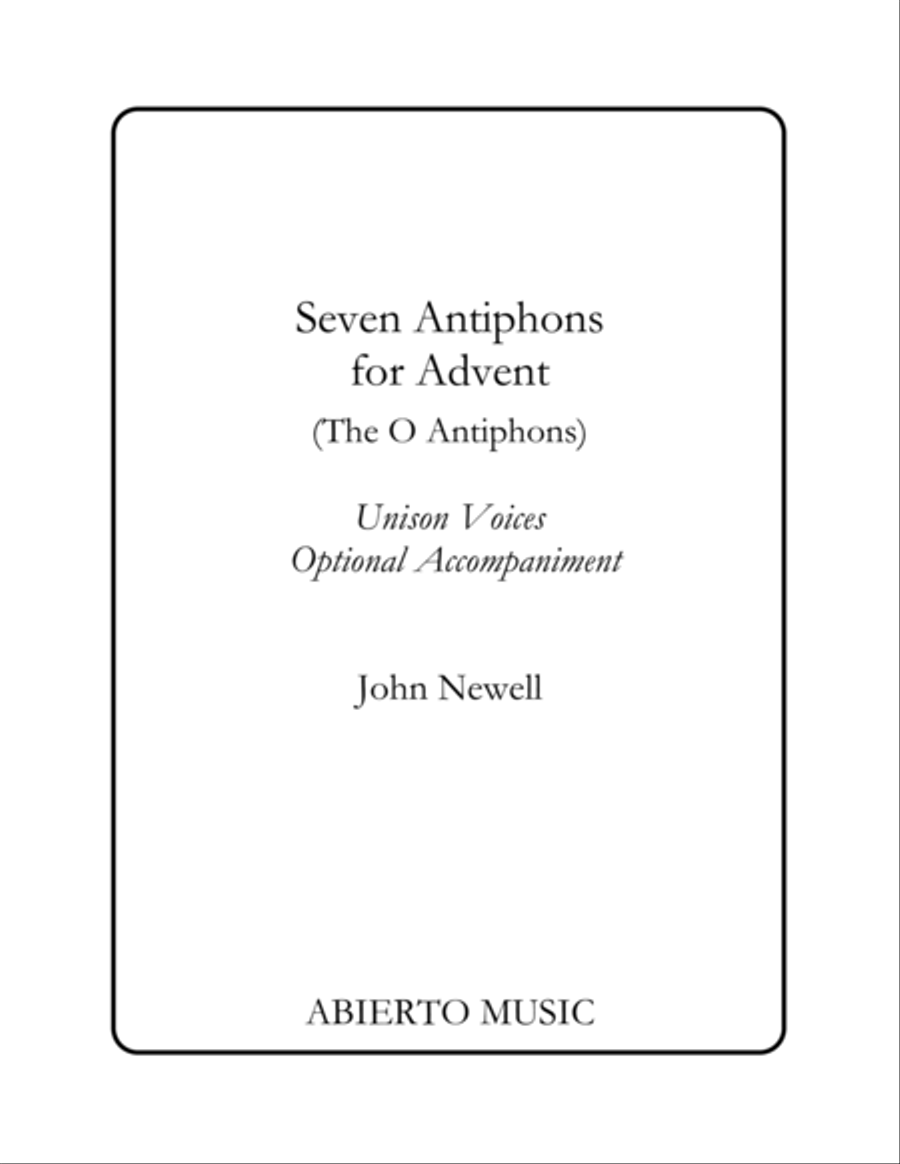 Seven Antiphons for Advent Unison Choir scores gallery preview page 1