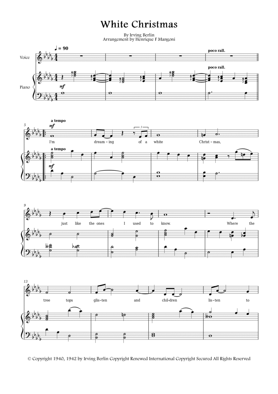 White Christmas Voice scores gallery preview page 1