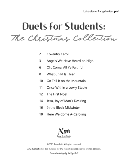 Duets for Students: The Christmas Collection (late elementary student book) image number null