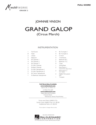 Book cover for Grand Galop (Circus March) - Full Score