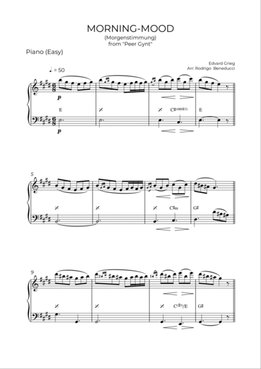 MORNING-MOOD - EDVARD GRIEG - PIANO (EASY) Easy Piano scores gallery preview page 2