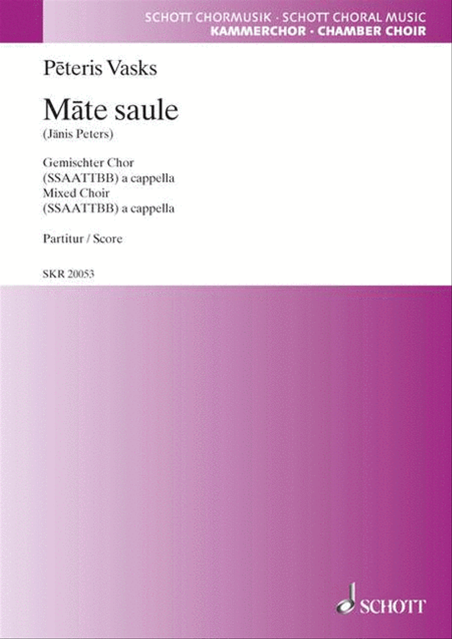 Māte saule Māte saule SSAATTBB scores gallery preview page 1