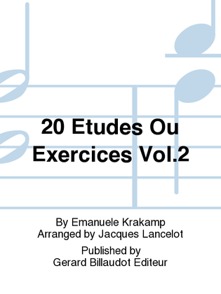 Book cover for 20 Etudes Ou Exercices Vol. 2