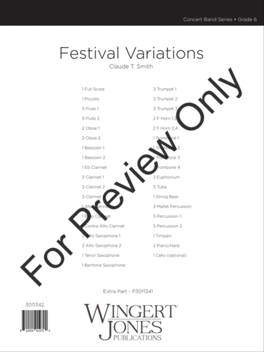 Festival Variations (Score) Concert Band scores gallery preview page 2