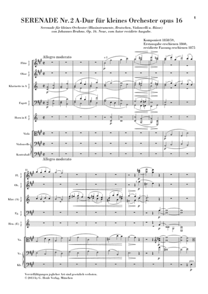 Serenade No. 2 in A Major, Op. 16