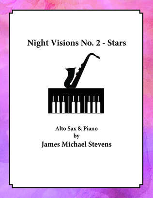 Book cover for Night Visions No. 2 - Stars - Alto Sax & Piano