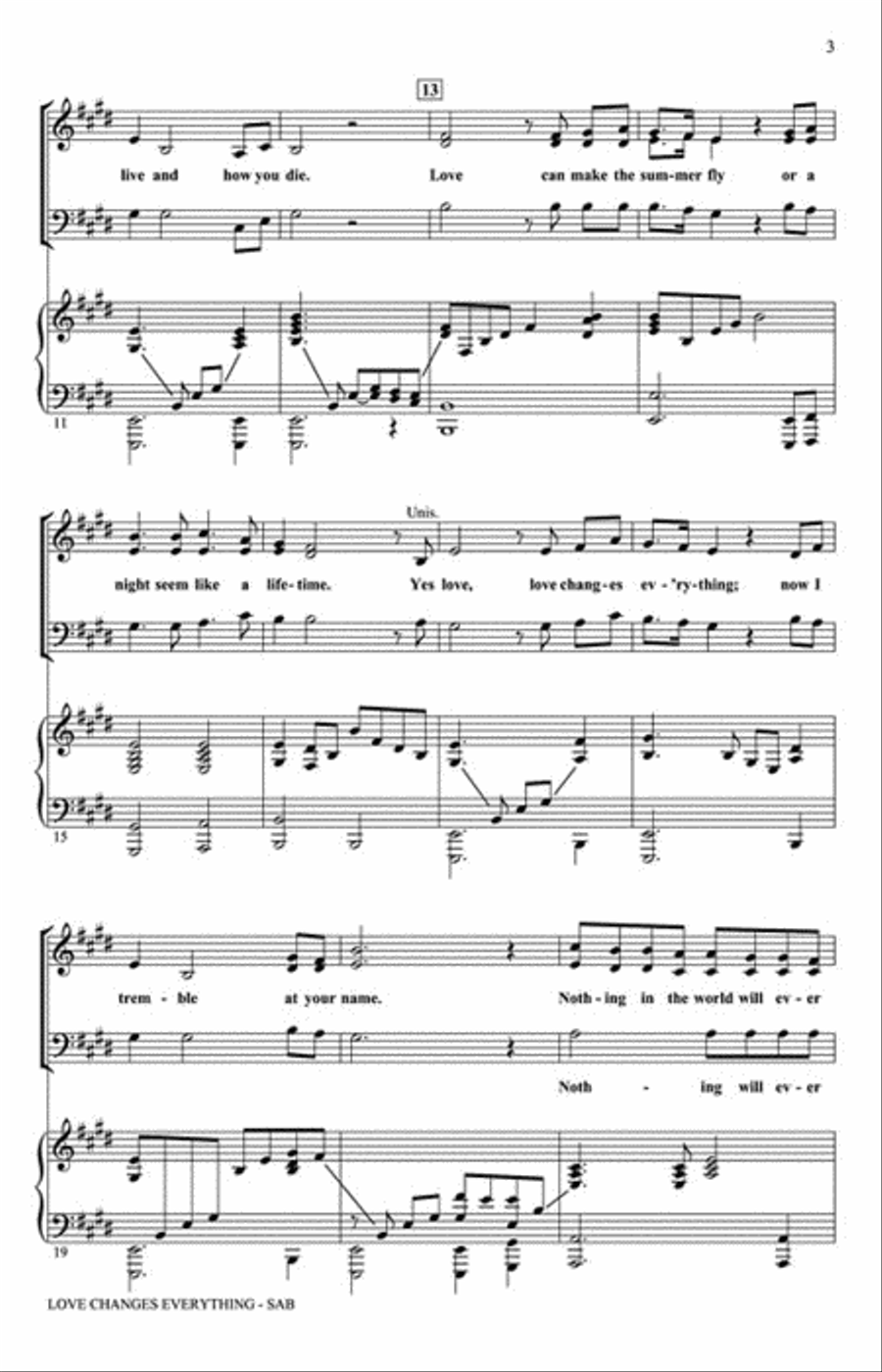 Love Changes Everything 3-Part scores gallery preview page 3