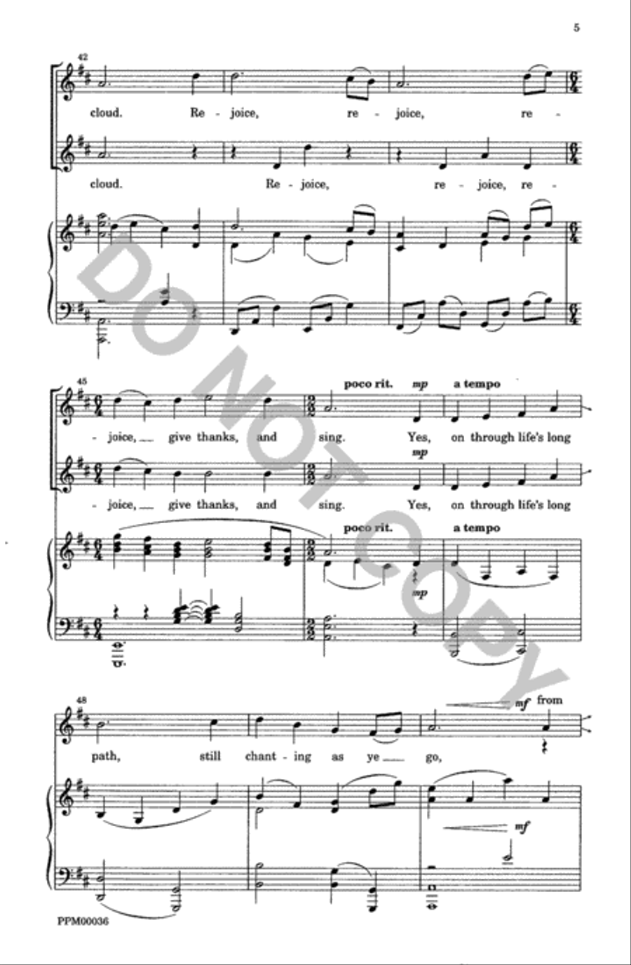 Rejoice Ye Pure in Heart Rejoice Ye Pure in Heart Unison Choir scores gallery preview page 6