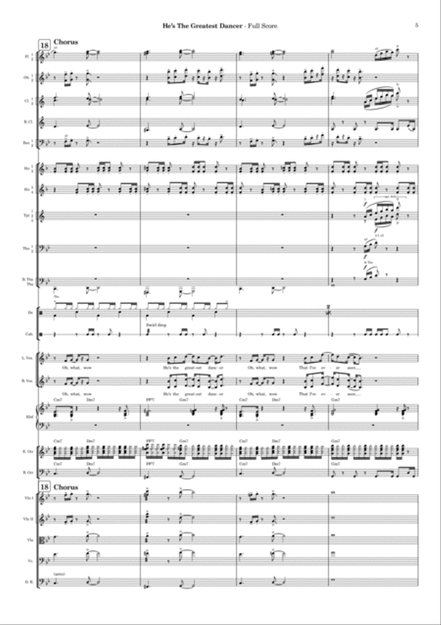 He's The Greatest Dancer He's The Greatest Dancer Full Orchestra scores gallery preview page 5