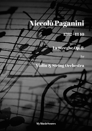 Book cover for Paganini La Streghe Op. 8 for Violin String Orchestra