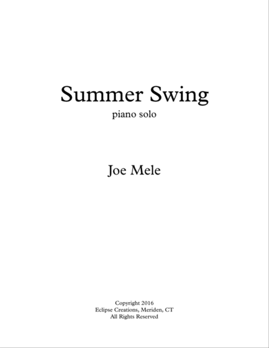 Summer Swing (Piano Solo) Piano Solo scores gallery preview page 1