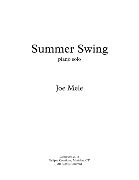 Summer Swing (Piano Solo) image number null