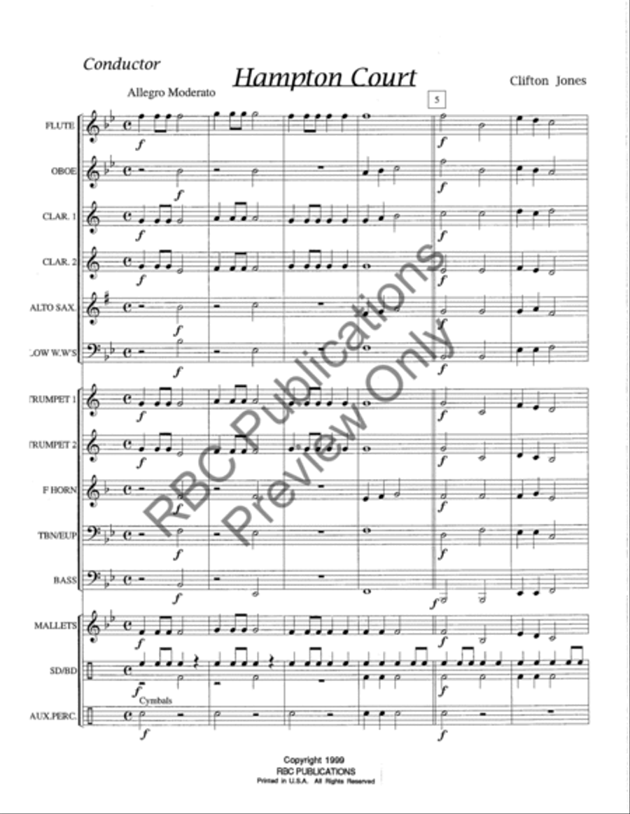 Hampton Court Hampton Court Concert Band scores gallery preview page 4