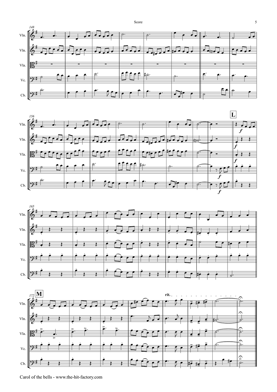 Carol of the Bells - Pentatonix style - String Orchestra String Orchestra scores gallery preview page 5