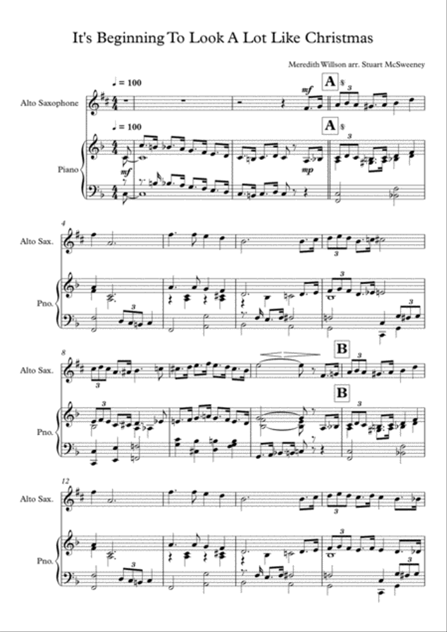It's Beginning To Look Like Christmas Alto Saxophone scores gallery preview page 2