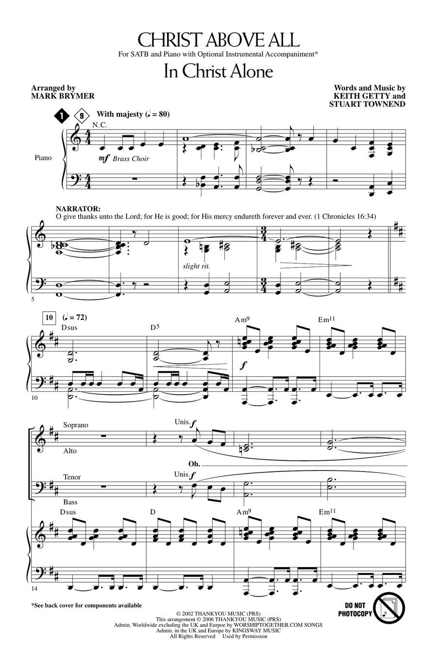 Christ Above All (A Musical for Easter) 4-Part scores gallery preview page 1