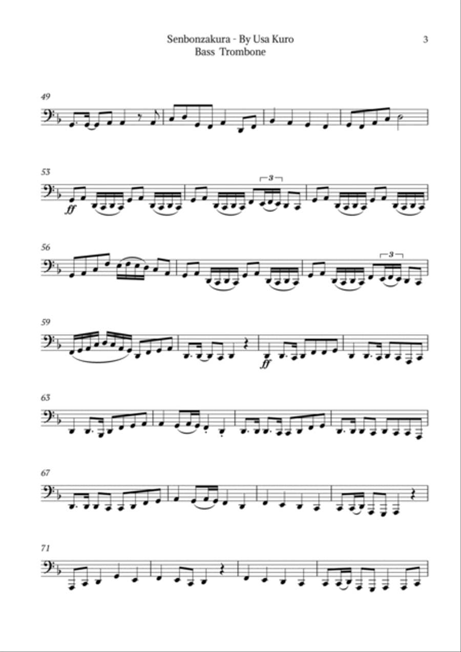 Senbonzakura Bass Trombone scores gallery preview page 3