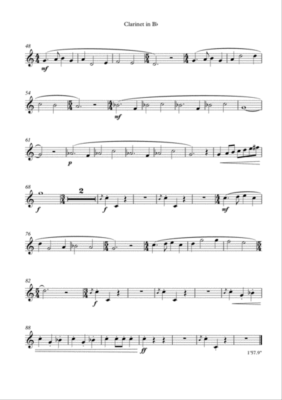Corona Bona from the Corona Suite for Clarinet and Piano by Simon Peberdy Clarinet Solo scores gallery preview page 3