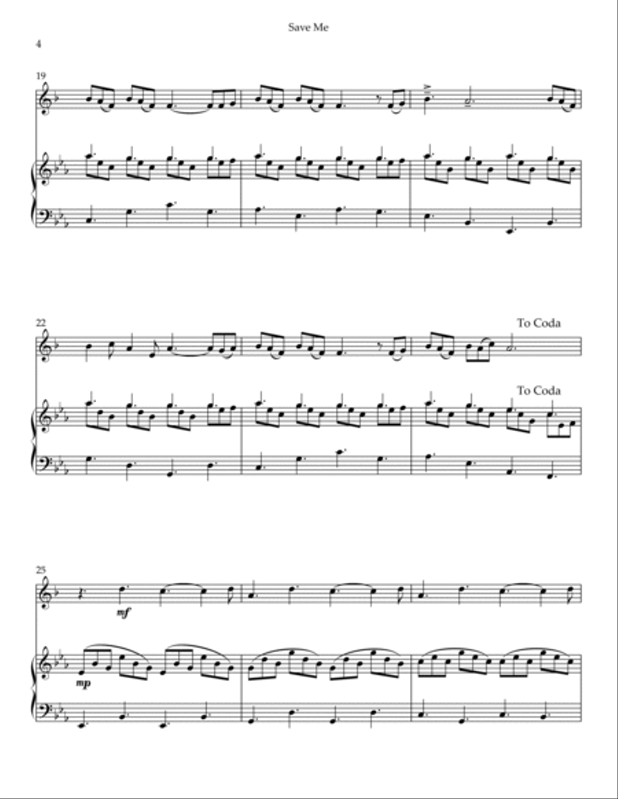 Save Me Tenor Saxophone scores gallery preview page 4