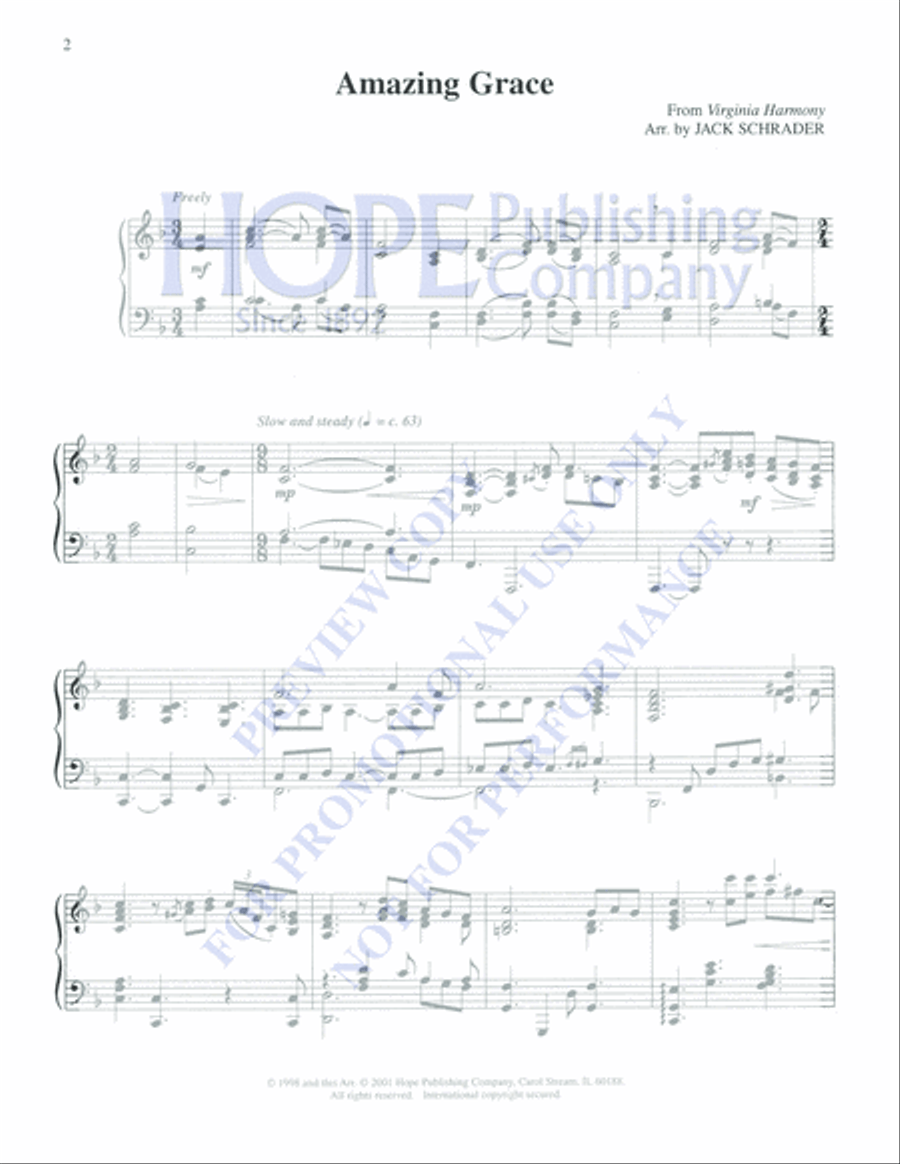 Amazing Grace Piano Solo scores gallery preview page 8
