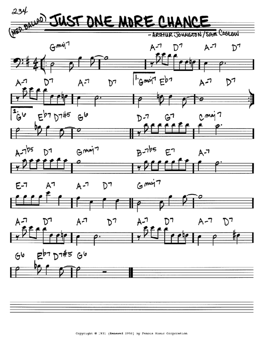 Just One More Chance Just One More Chance Piano scores gallery preview page 1