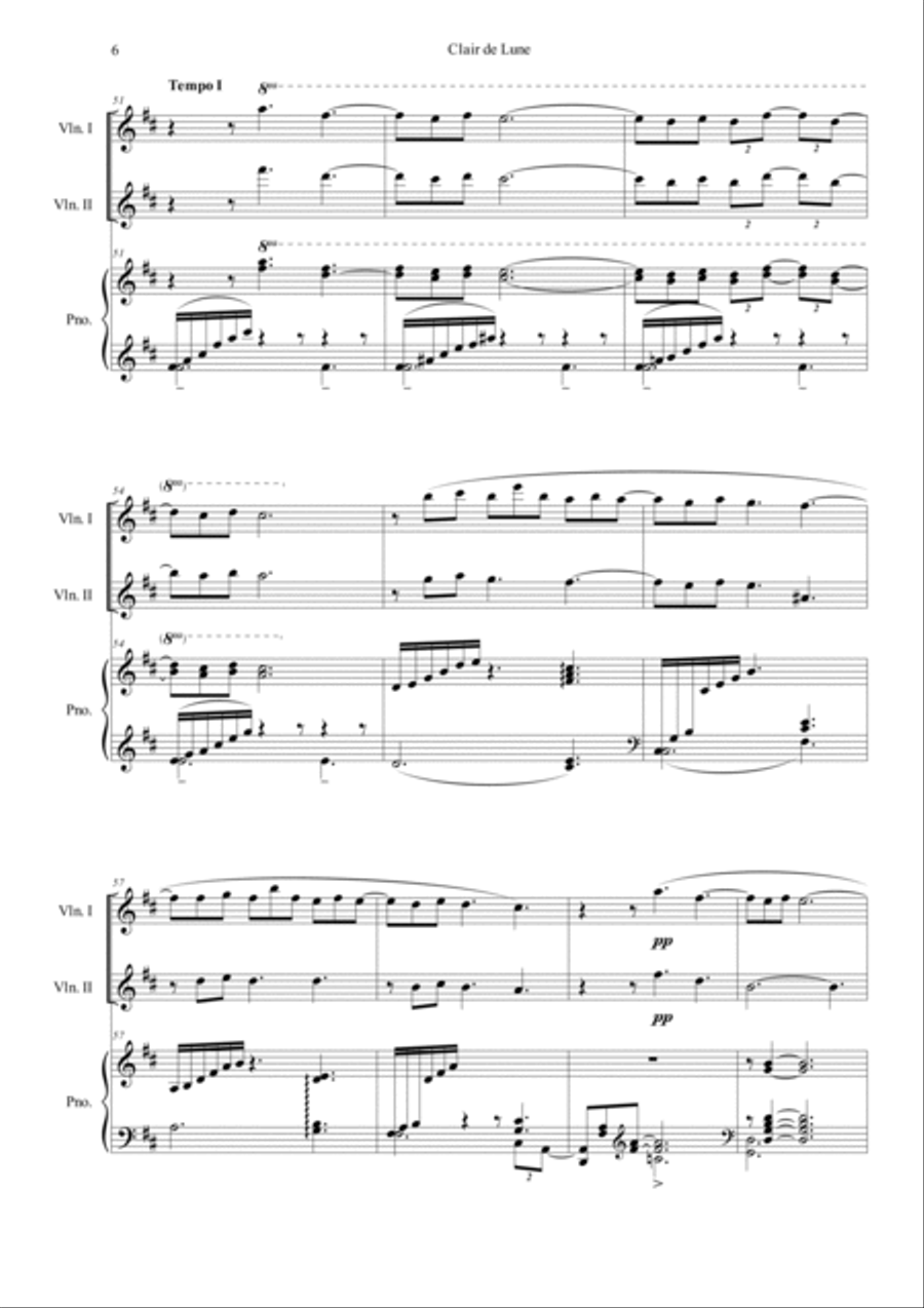 Clair de Lune in D Piano Trio scores gallery preview page 6