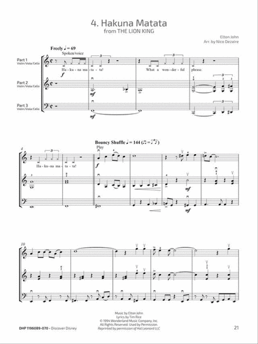 Discover Disney Discover Disney String Trio scores gallery preview page 6