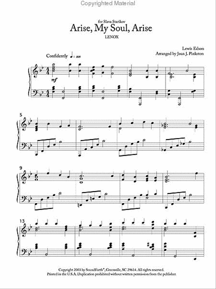 Arise, My Soul, Arise Arise, My Soul, Arise Piano Solo scores gallery preview page 2
