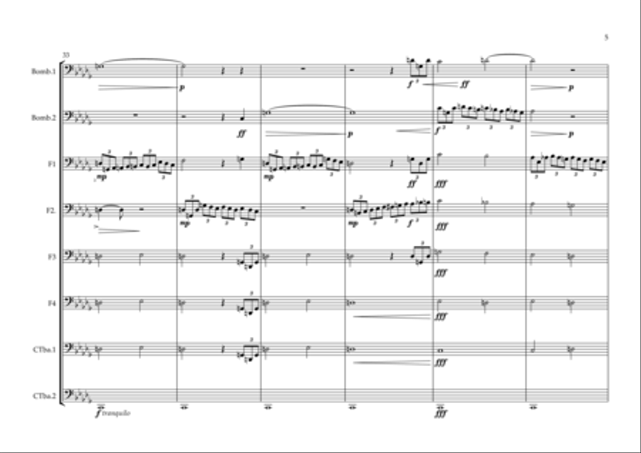 Auferstehen Koralle - Dies Irae Sinfonie Nr.2 Coral - 8 Tubas / 8 Trombones Brass Ensemble scores gallery preview page 5
