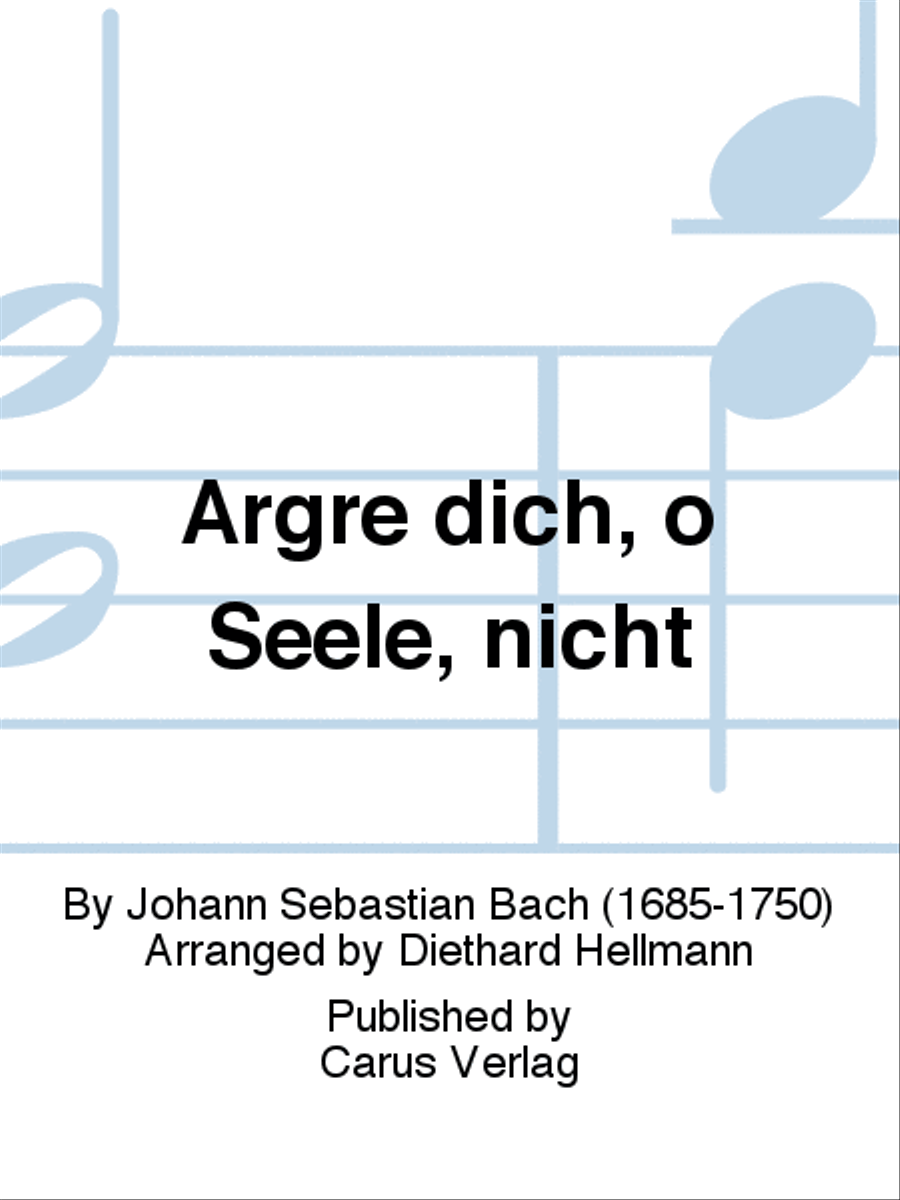 Book cover for Argre dich, o Seele, nicht