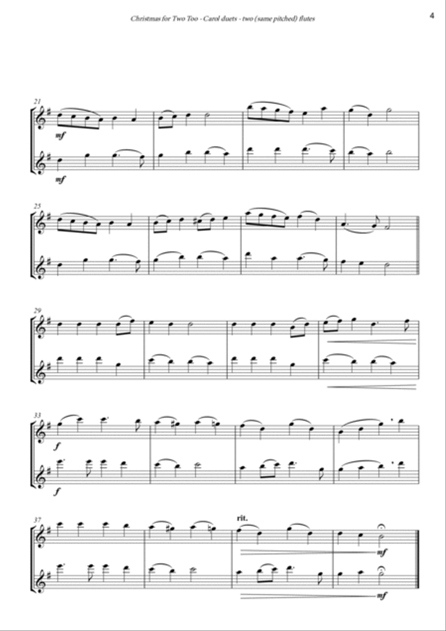Christmas for Two Too! - 7 easy Christmas duets for flute duet Flute Duet scores gallery preview page 5