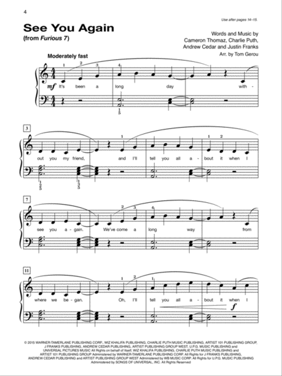 Alfred's Basic Piano Course Popular Hits, Level 3 Piano Method scores gallery preview page 3