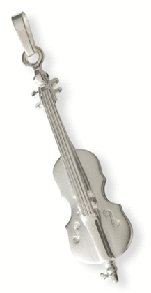 Silver pendant : cello