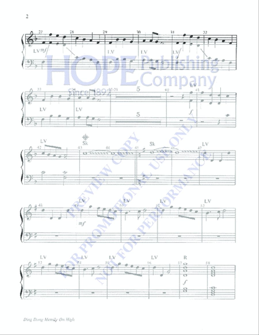 Ding, Dong, merrily on High 2-Part scores gallery preview page 2