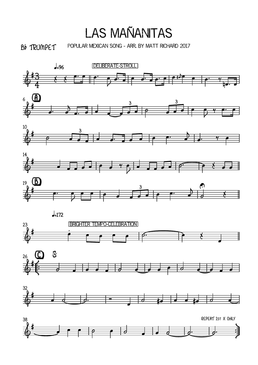 Las Mañanitas (Brass Trio) Brass Trio scores gallery preview page 5